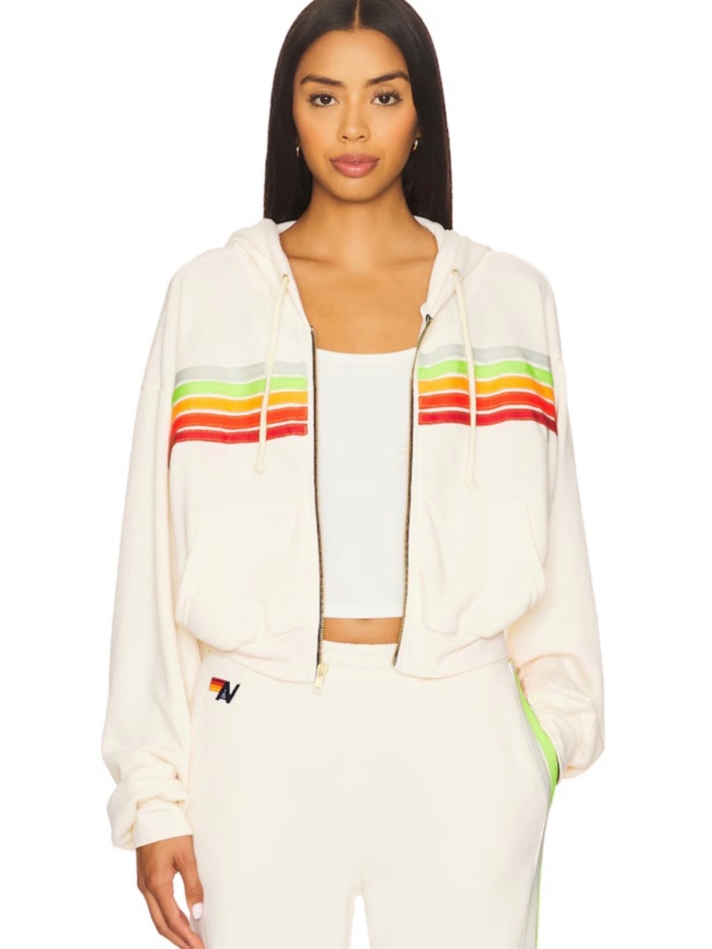 Aviator nation, five stripe full zip hoodie brand new size large